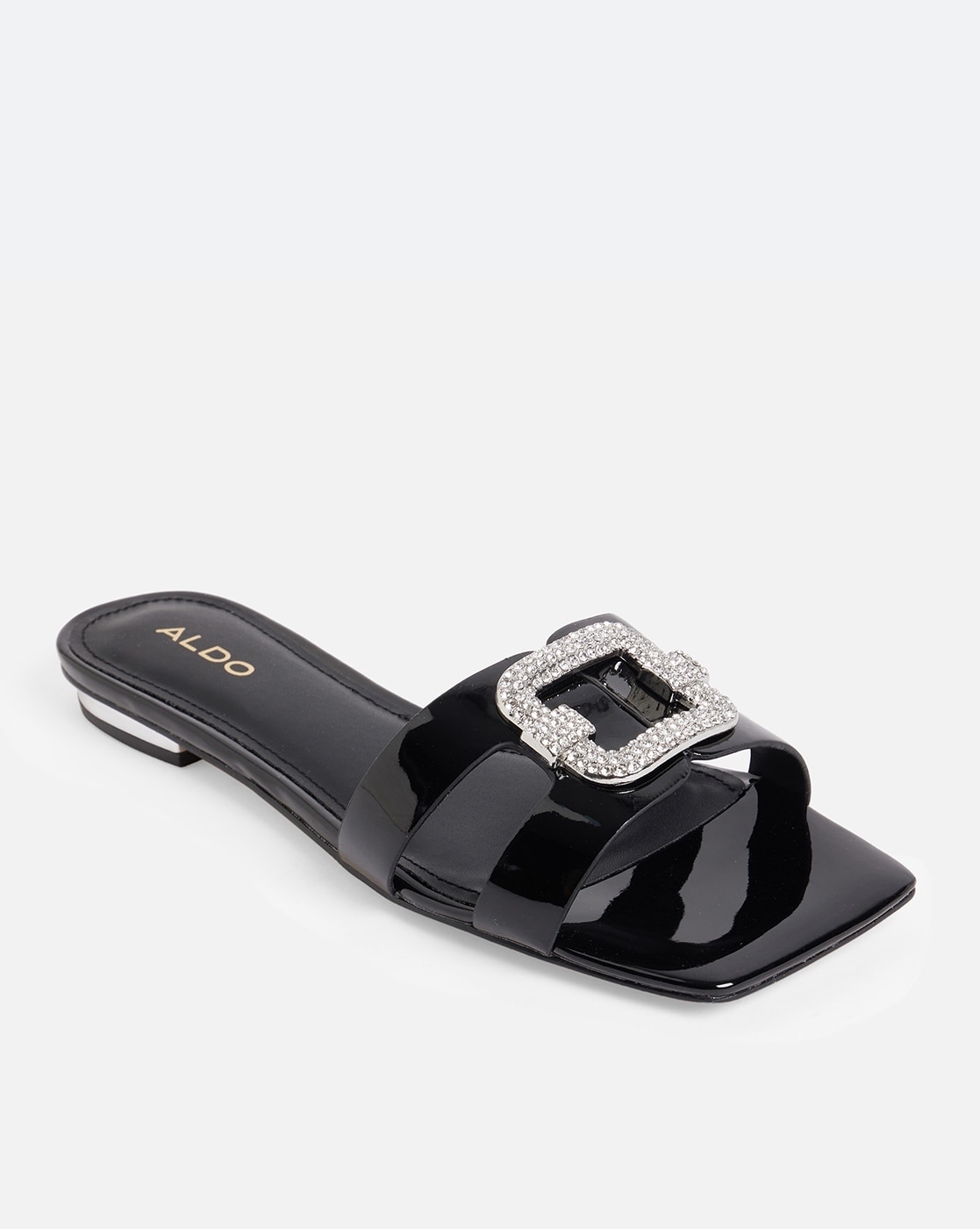 Boston Studded Buckle Black Leather Sandal – SaintG USA