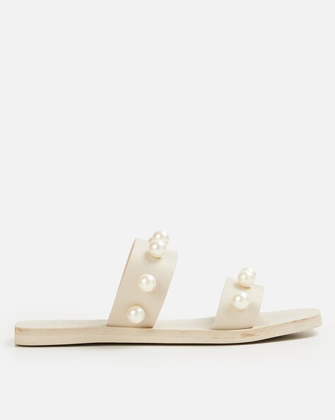 Zara Leather Slides with Pearls — UFO No More
