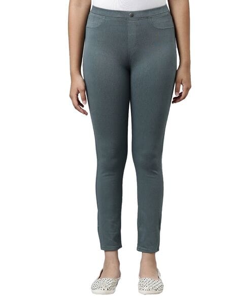 Buy Go Colors Women Grey Cotton Jeggings Online at Best Prices in