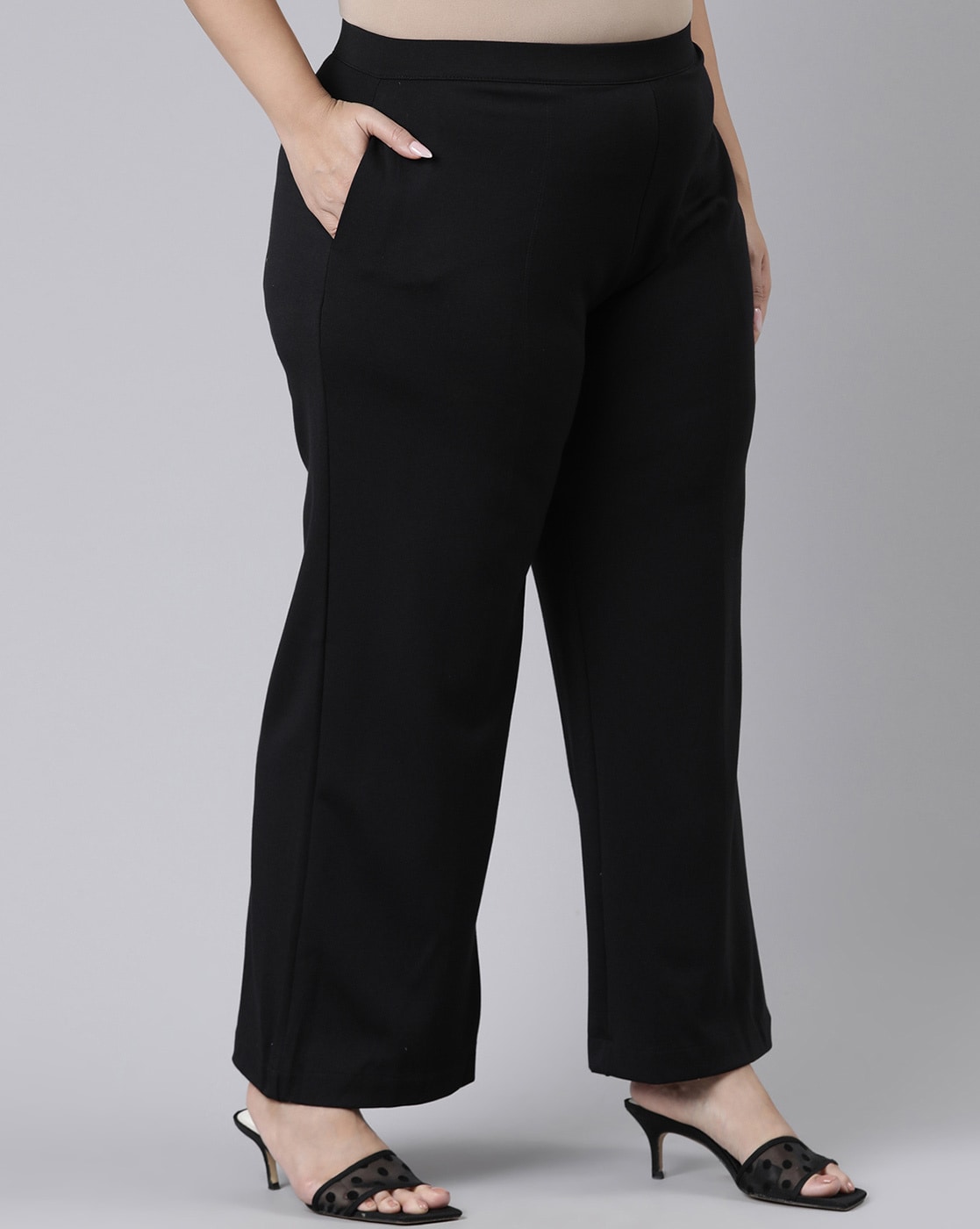 Buy Black Trousers & Pants for Women by Go Colors Online