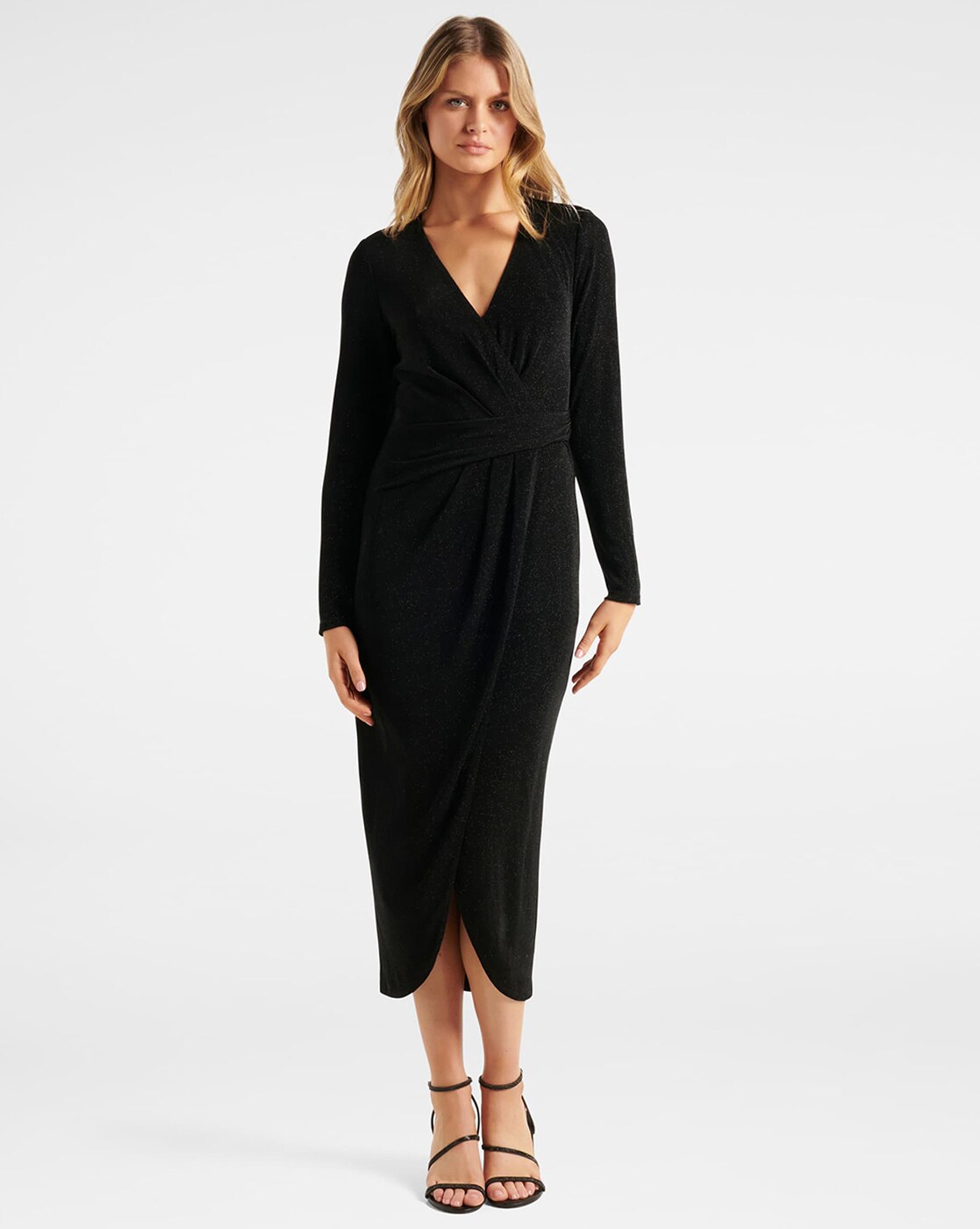 Shop Black Tilly Long Knit Dress Online