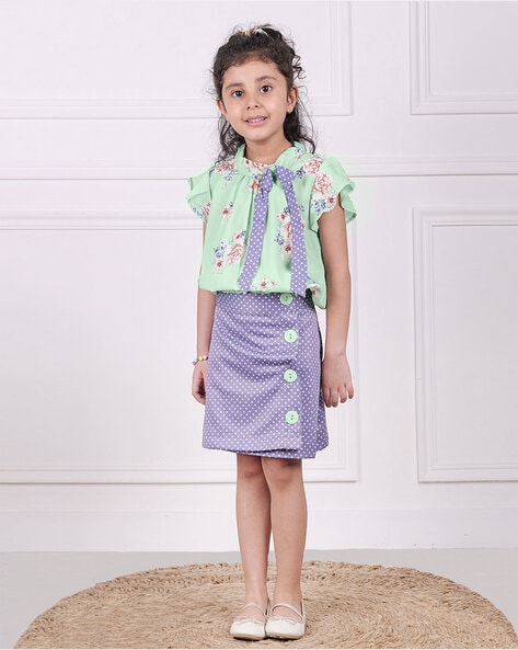 Buy Spack Jetrtow Baby Girls Cotton Jaipuri Print Top/Kurti and Printed  Lehnga/Skirt Set (S24_5-6 Y) Online at Best Prices in India - JioMart.