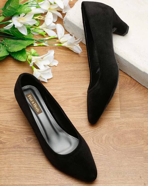 Buy PU POINTED-TOE GREEN BLOCK PUMPS for Women Online in India