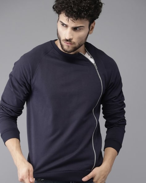 Long sweatshirt with zipper clearance