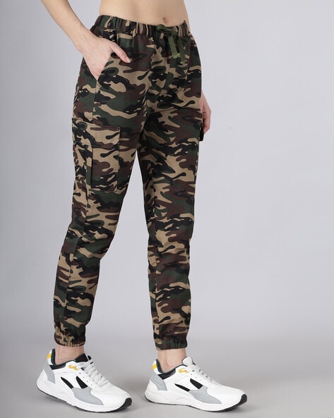 Y2k Camo Cargo Pants Casual Long Length Pants With Pockets - Temu