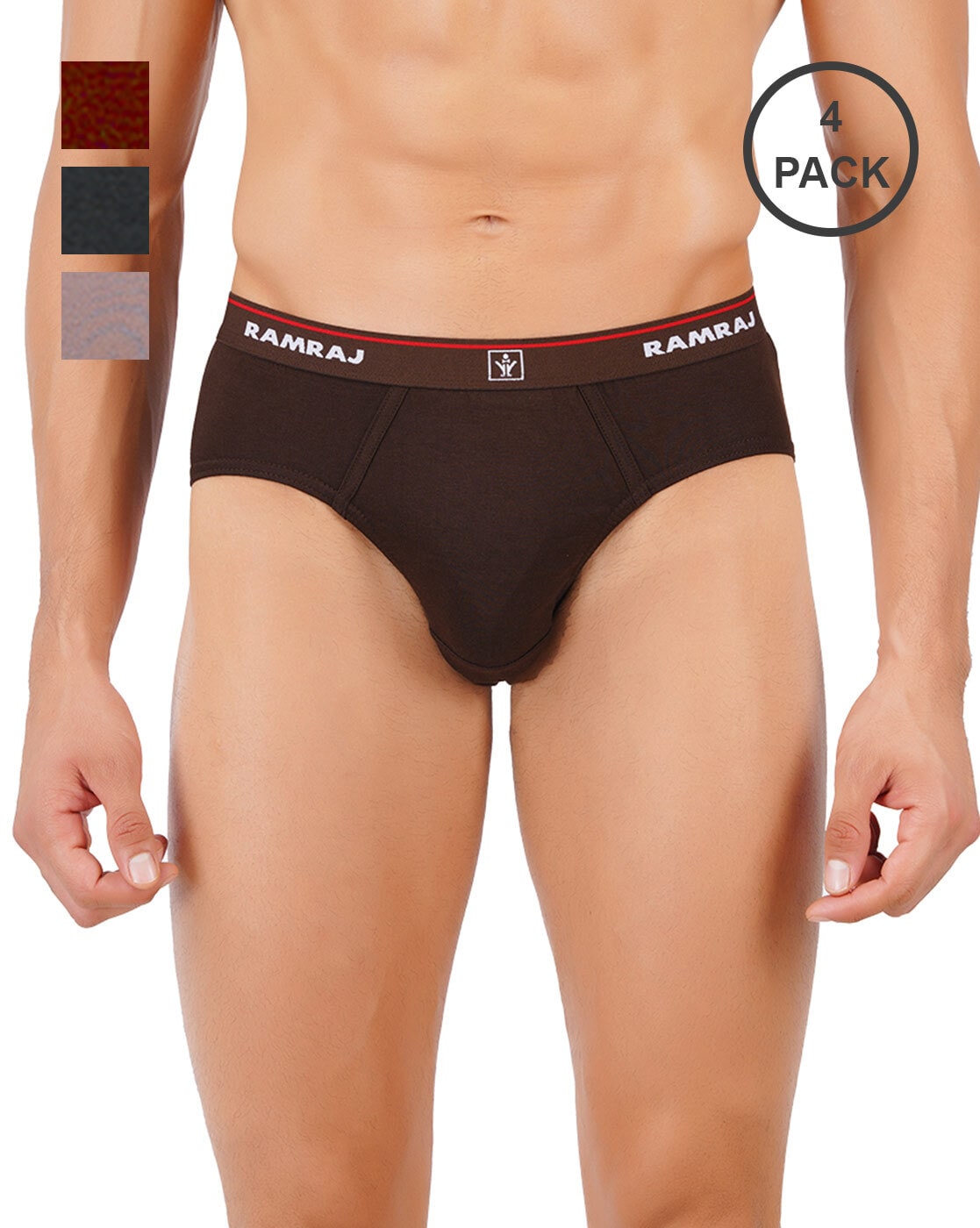 POOMEX® Men's Cotton Briefs - Pack of 5 (Assorted Colours) - Price