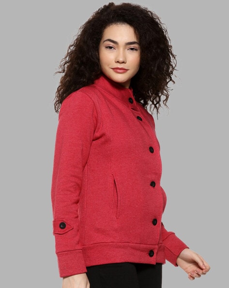 Buy online Button Up Mandarin Neck Jacket from jackets and blazers and  coats for Women by Campus Sutra for ₹809 at 62% off | 2024 Limeroad.com