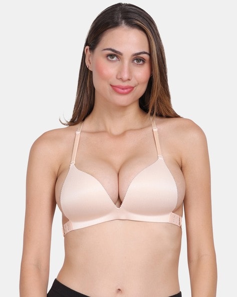 Buy online Beige Solid Push Up Bra from lingerie for Women by Zivame for  ₹709 at 29% off