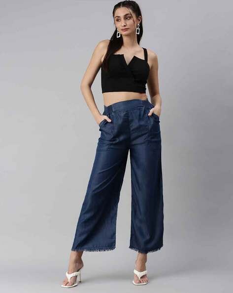 The Serena High Waist Chambray Pants in Medium Wash • Impressions Online  Boutique