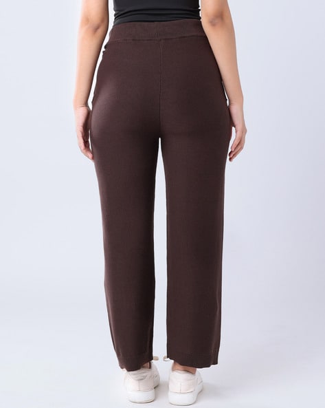 Buy Brown Trousers & Pants for Women by BLISSCLUB Online