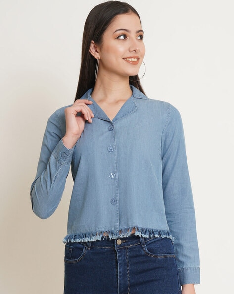 Good American Women's Denim Diamond Shirt | Dick's Sporting Goods