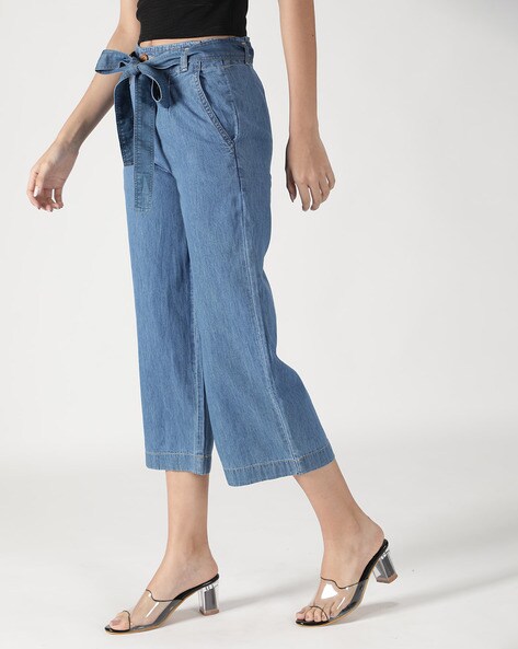 Trying something new: denim culottes with knee high boots