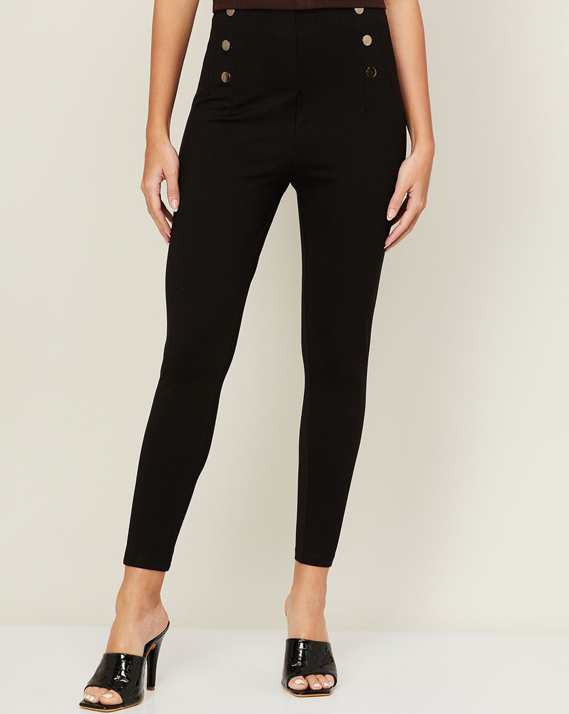 Trackpants: Check Women Black Cotton Trackpants at Cliths