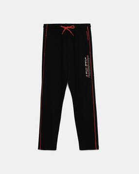 AB13 Super Combed Cotton Rich Trackpants with Piping Design and Side Pockets