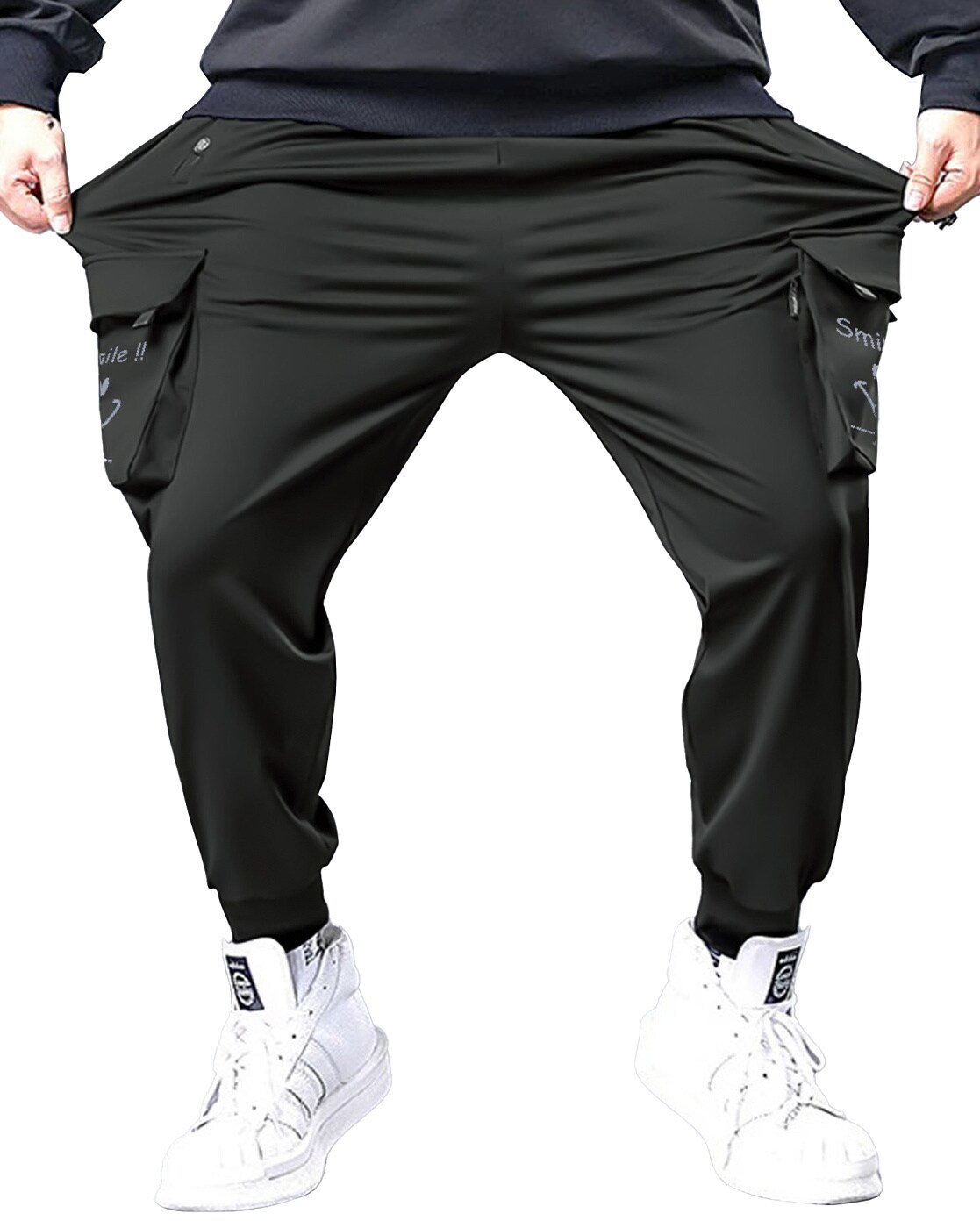 Jockey Slim Fit Track Pant for Men with Zipper PocketAM42BLK