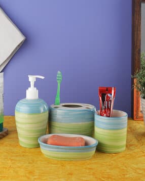 vareesha Set of 4 Ceramic Soap Dispenser with Accessories-picture-14
