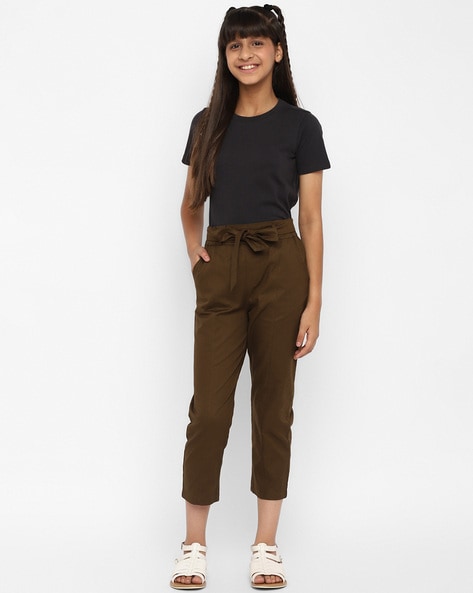 Buy Chic Attire Slim Fit Stylish Trousers for Girls/Women's Color Brown  Size 2XL at Amazon.in