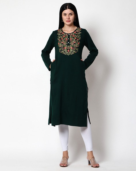 Green Kurtas for Women by SHEREEN Online | Ajio.com