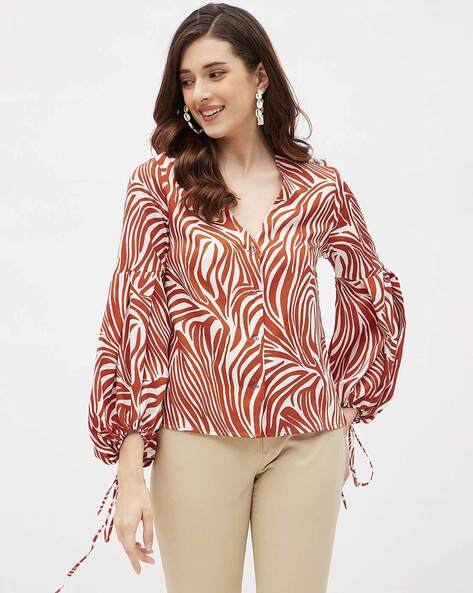 Puff sleeve long top hot sale