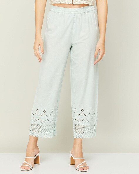 Buy Blue Trousers & Pants for Women by COLOUR ME Online