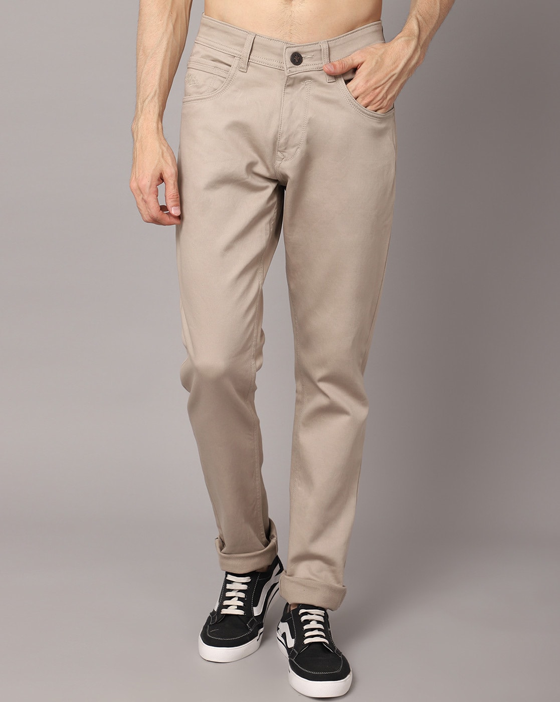 Buy Cantabil Men Brown Cotton Regular Fit Casual Trouser  (MTRC00055_Brown_30) at Amazon.in