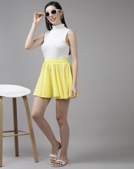 Buy W W Women Mustard-Yellow Printed Maxi Skirts at Redfynd