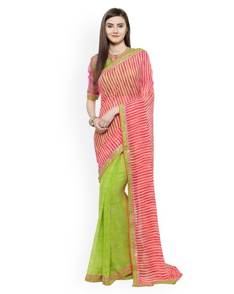 Handloom Soft silk Saree in Rani Pink and Bottle green colour combinat –  Amythi kanchi Silks