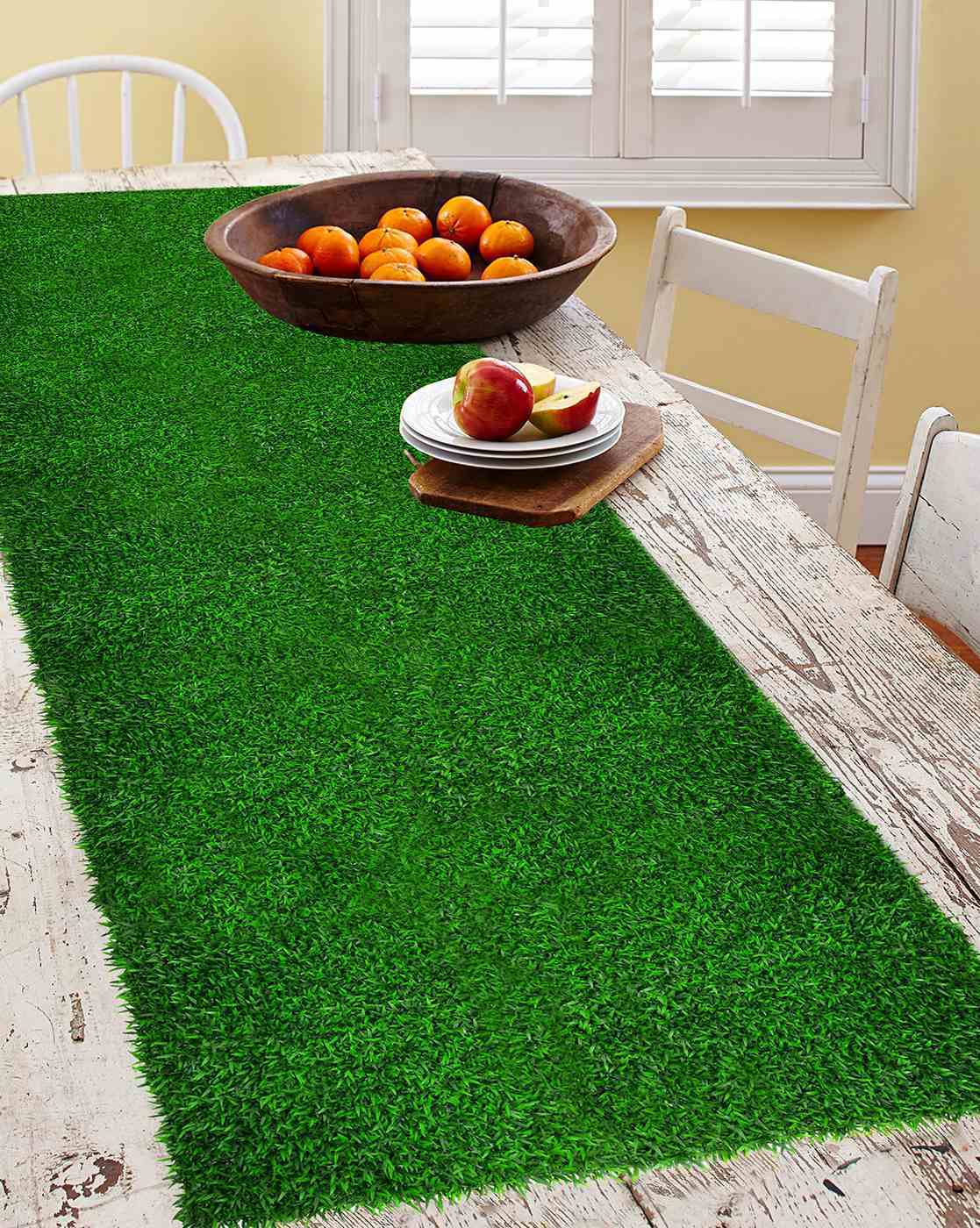 Green Grass Dining Decor  Table runners wedding, Artificial grass, Moss  table runner