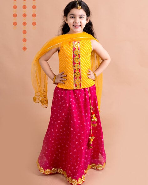 Aglare Beautiful cotton lehenga choli,navratri collaction for small girls.Green  - Aglare - 3812161