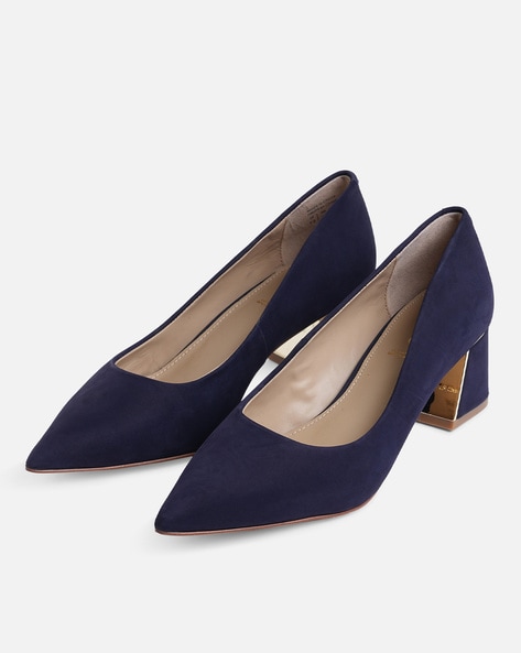 Blue closed toe block heels new arrivals