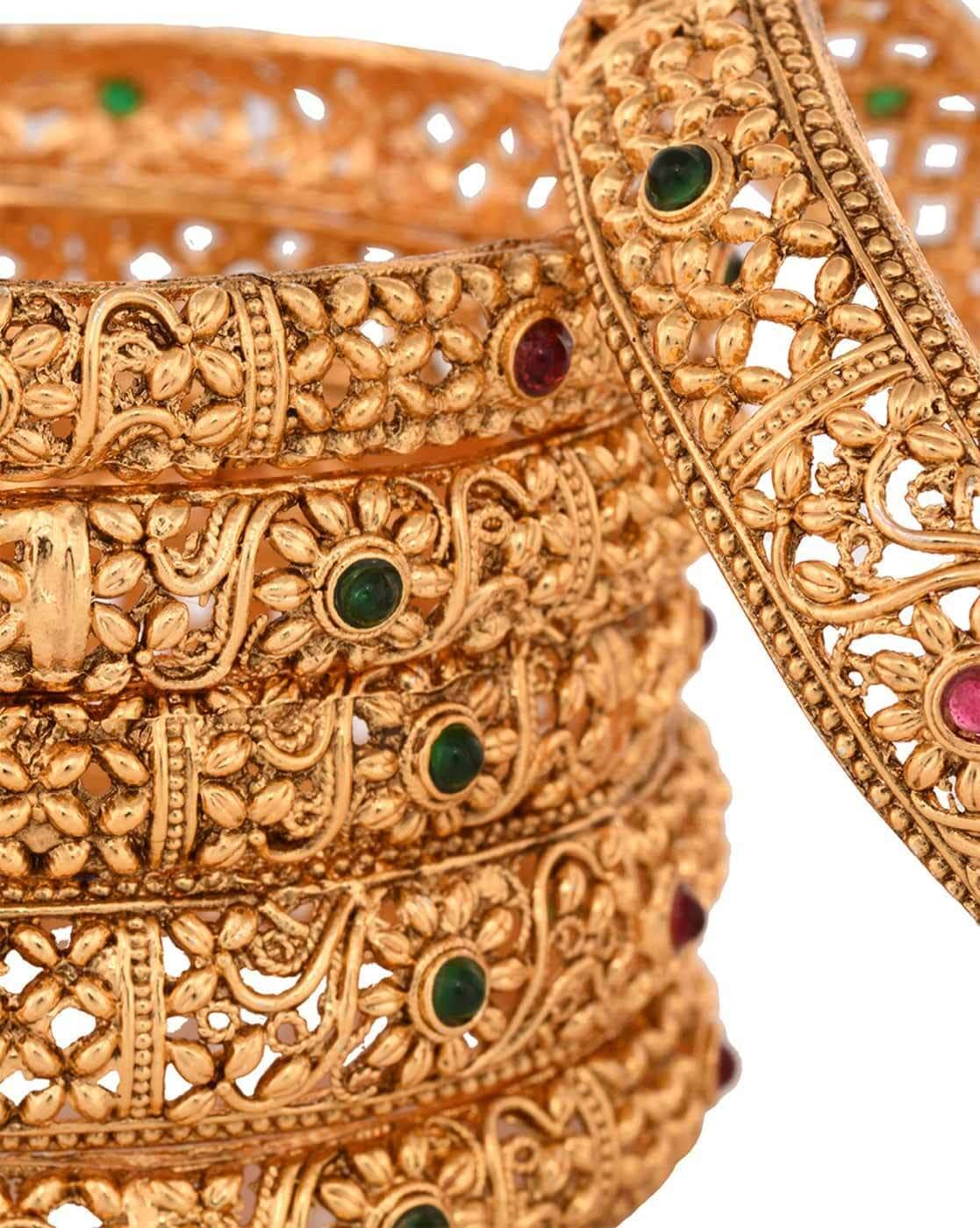 Bangles- Traditional Golden Bangles In Bentex – Hayagi