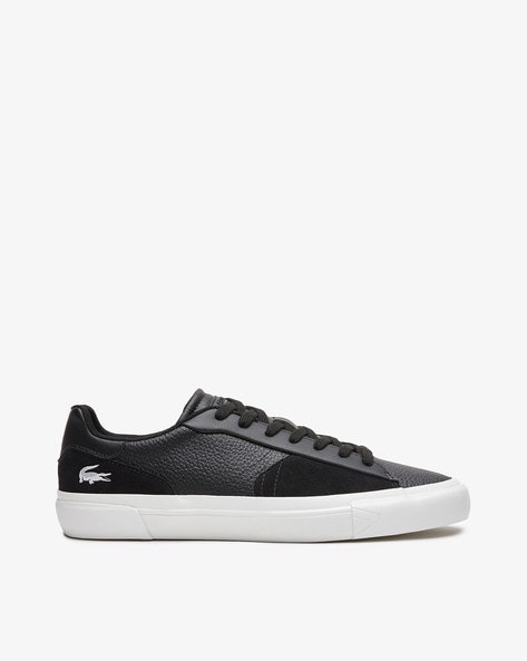 Cheap black sales leather trainers