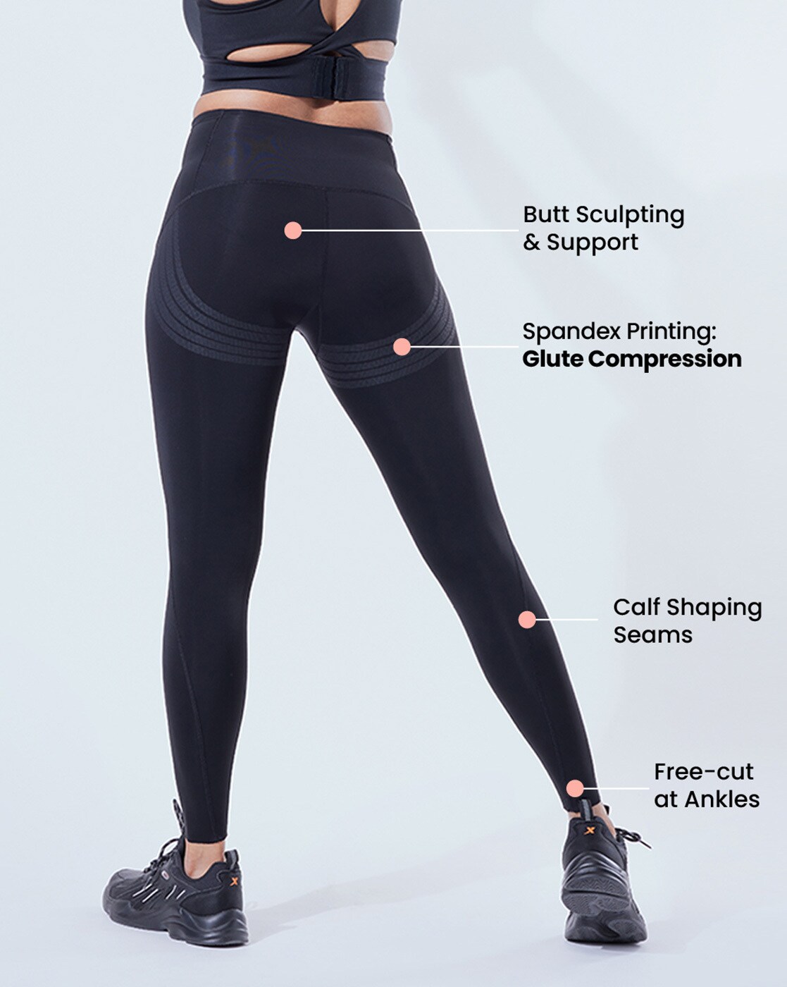 Buy Blissclub Women Black Sweat-It High Impact Leggings with Calf Shaping  Seams: Enhanced Blood Circulation online