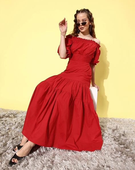 Rust best sale long dress