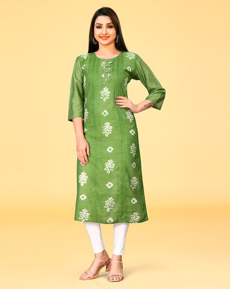 Buy Green Kurtis & Tunics for Women by SHOWOFF Online | Ajio.com