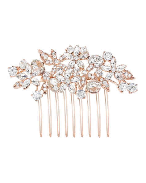 Floral Rhinestone Clips