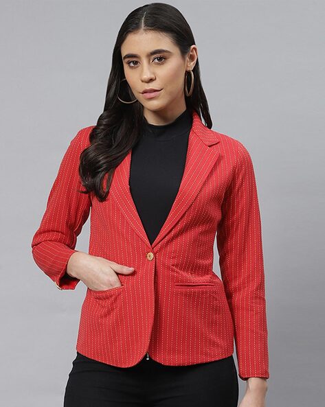 Red and black striped on sale blazer