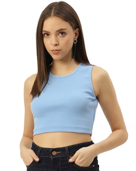 Buy Blue Tops & Tshirts for Women by Besiva Online