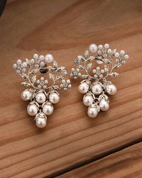 White pearl earrings on sale online