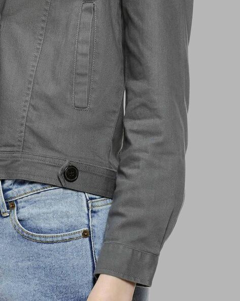 Levi's Black Charcoal Cotton Regular Fit Denim Jacket