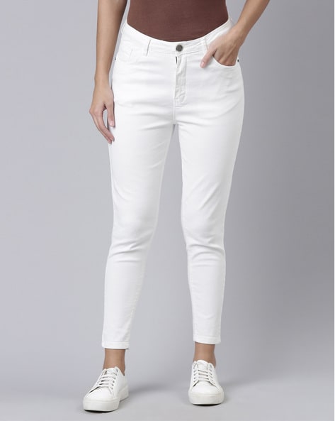 Buy Nuon by Westside Solid Off White Denim Straight Fit Jeans for Online @  Tata CLiQ
