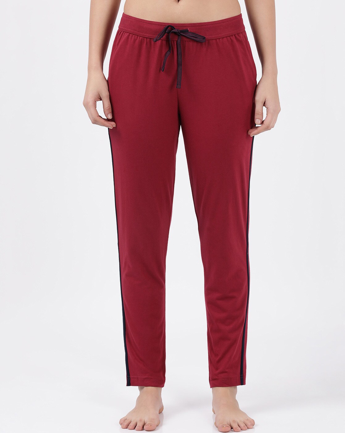 Women 1302 Super Combed Cotton Elastane Stretch Relaxed Fit Trackpants with  Side Pockets
