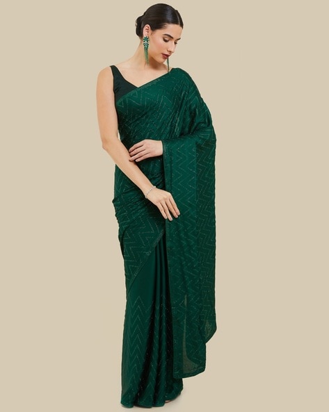 Details more than 72 green crepe saree best