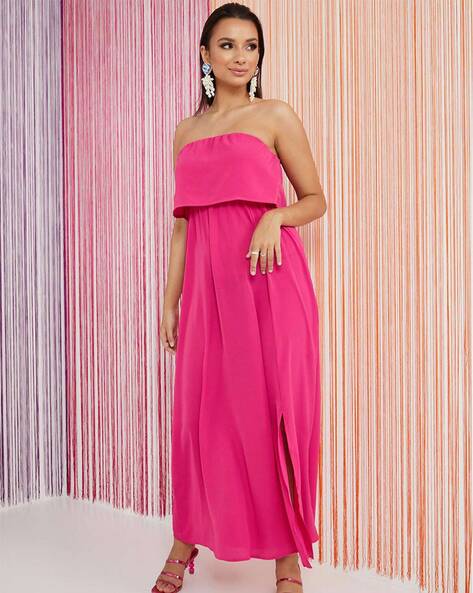 Pink Off Shoulder Dress - Buy Pink Off Shoulder Dress online in India