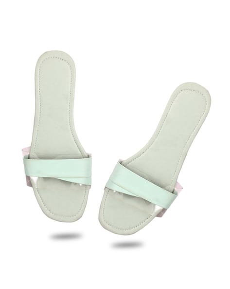 Transparent Strap Open-Toe Flat Sandals