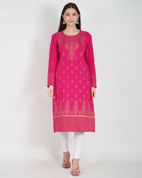 Fuchsia Kurtas for Women by SHEREEN Online | Ajio.com