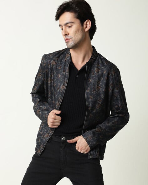 Floral Print Jacket with Slip Pockets