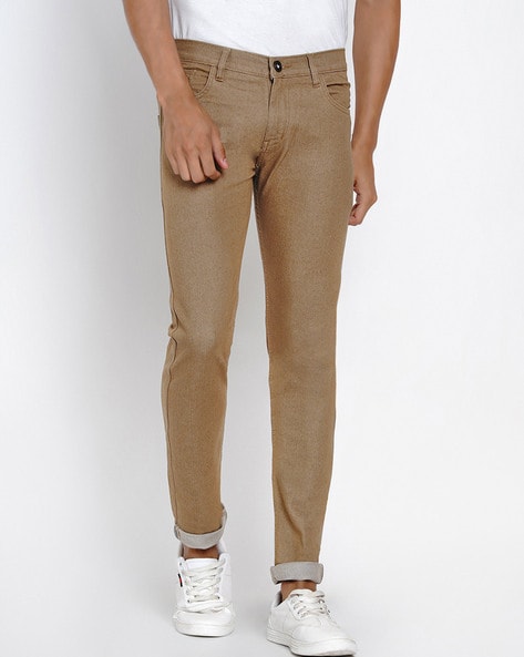 Buy Peter England Men's Skinny Pants (PJTFPSKFI02883_Khaki_28) at Amazon.in