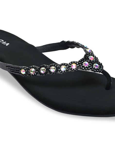 Black bling flat discount sandals