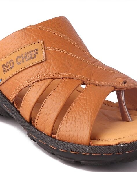 Toe Ring Flip Flops with Genuine leather upper